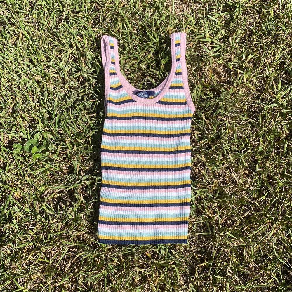 Striped Fitted Tank Top From Forever 21 Size Small